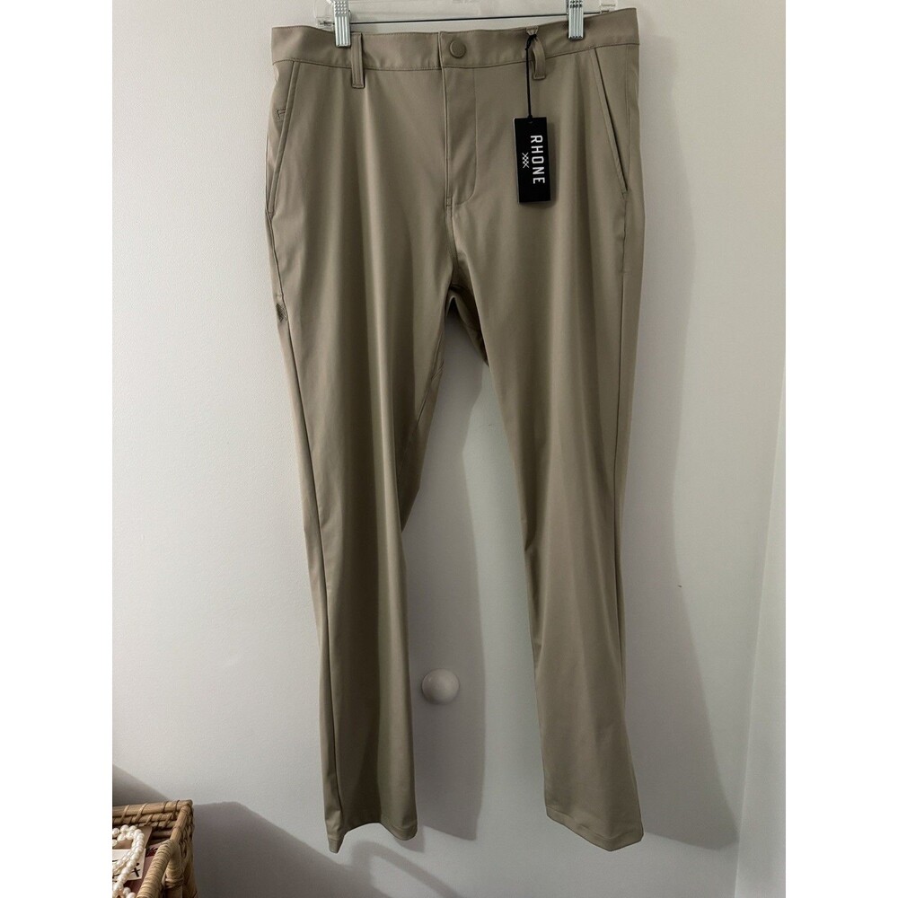 Rhone Commuter Pants Men’s 34x32 Beige SLIM Performance Stretch NWT 100541 Khaki